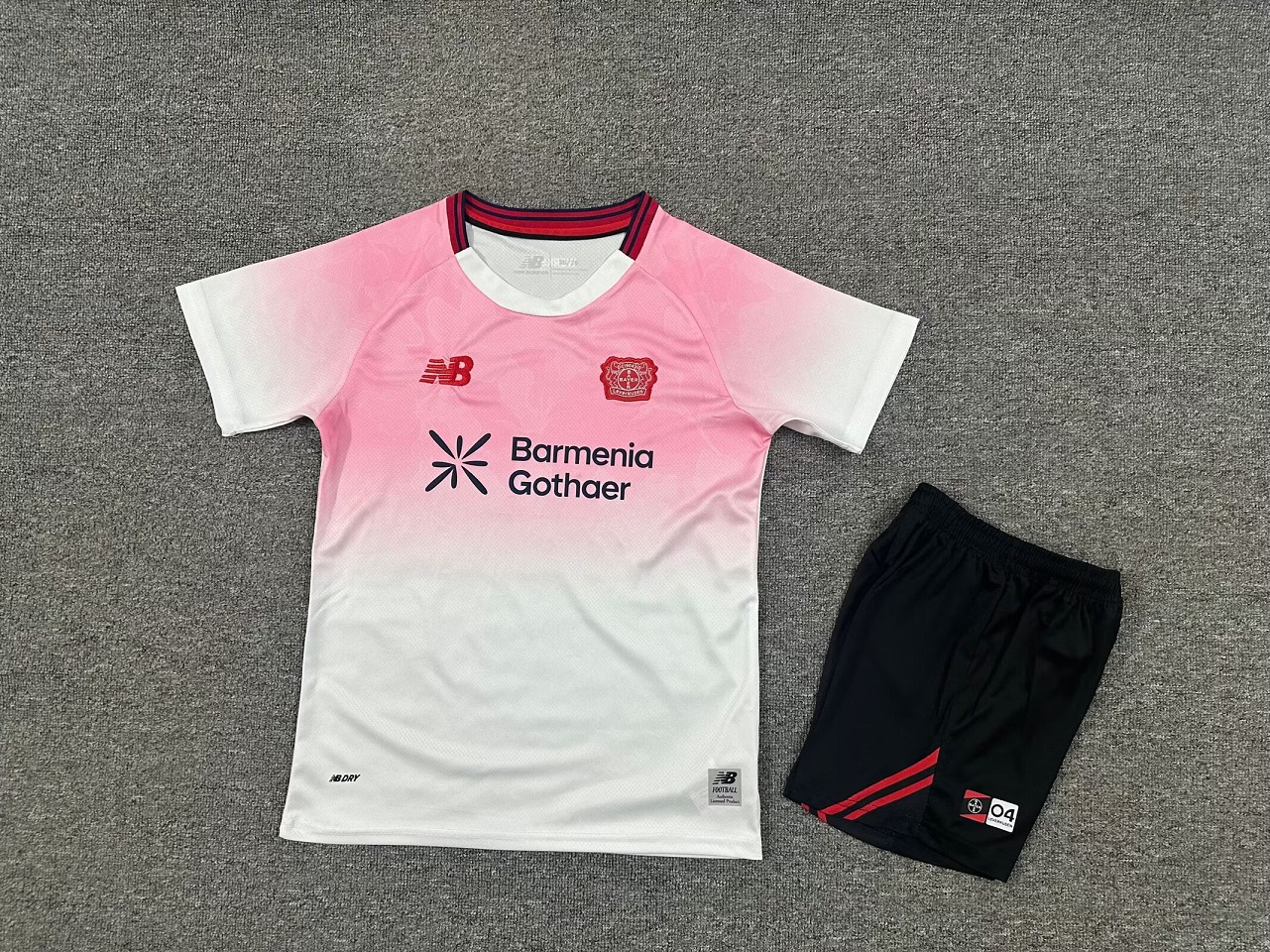 Kids-Leverkusen 25/26 Away White/Pink Soccer Jersey